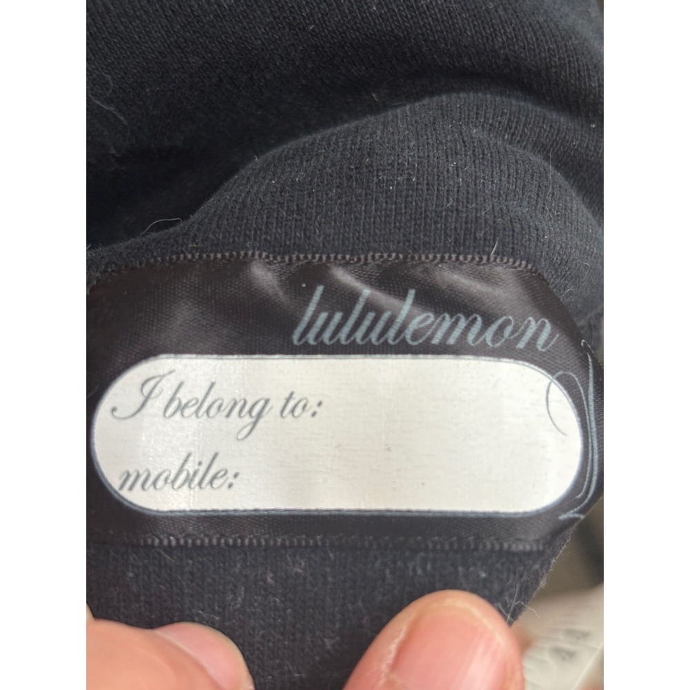 Lululemon OG Scuba Full Zip Hoodie Black Heavy Fleece Sweatshirt Logo Hood SZ 10 - Picture 6 of 6